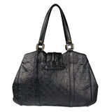 Pre-owned Gucci Charmy Black Monogram leather Tote Bag tote bag back view