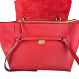 Pre-owned celine-belt-model-red-grained-leather-shoulder-bag-front