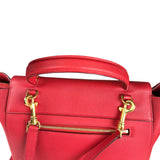 Pre-owned celine-belt-model-red-grained-leather-shoulder-bag-front