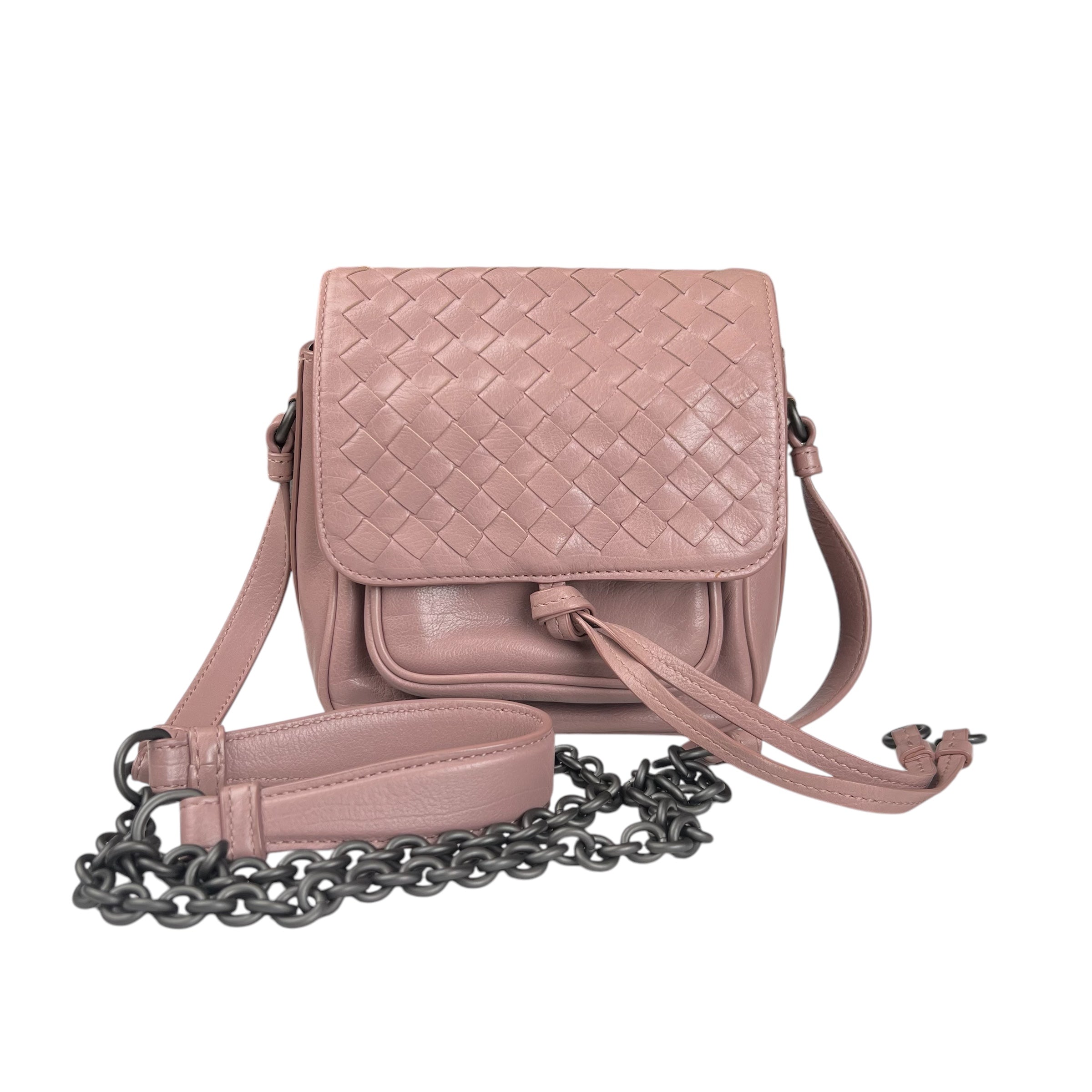 Pre-owned bottega-veneta-intrecciato-nappa-leather-shoulder-bag-front main image