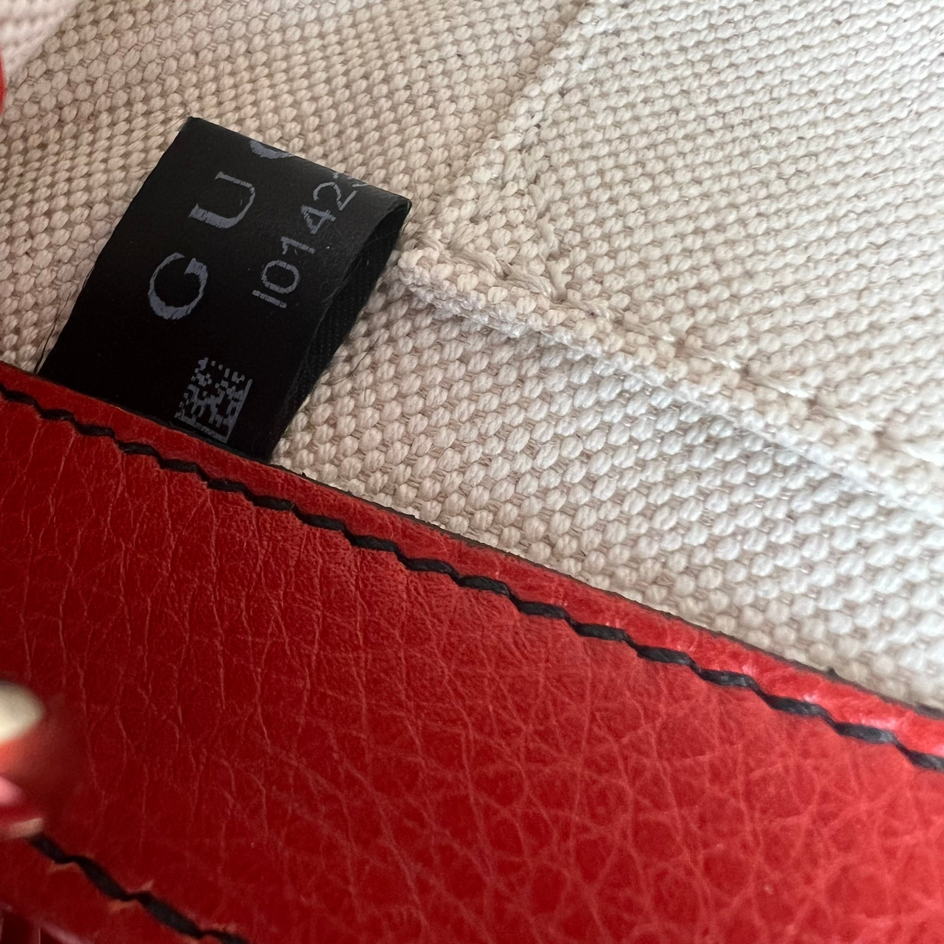Pre-owned Gucci GG ssima Red Emily Leather Chain Shoulder Bag shoulder bag