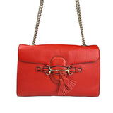 Pre-owned Gucci GG ssima Red Emily Leather Chain Shoulder Bag shoulder bag