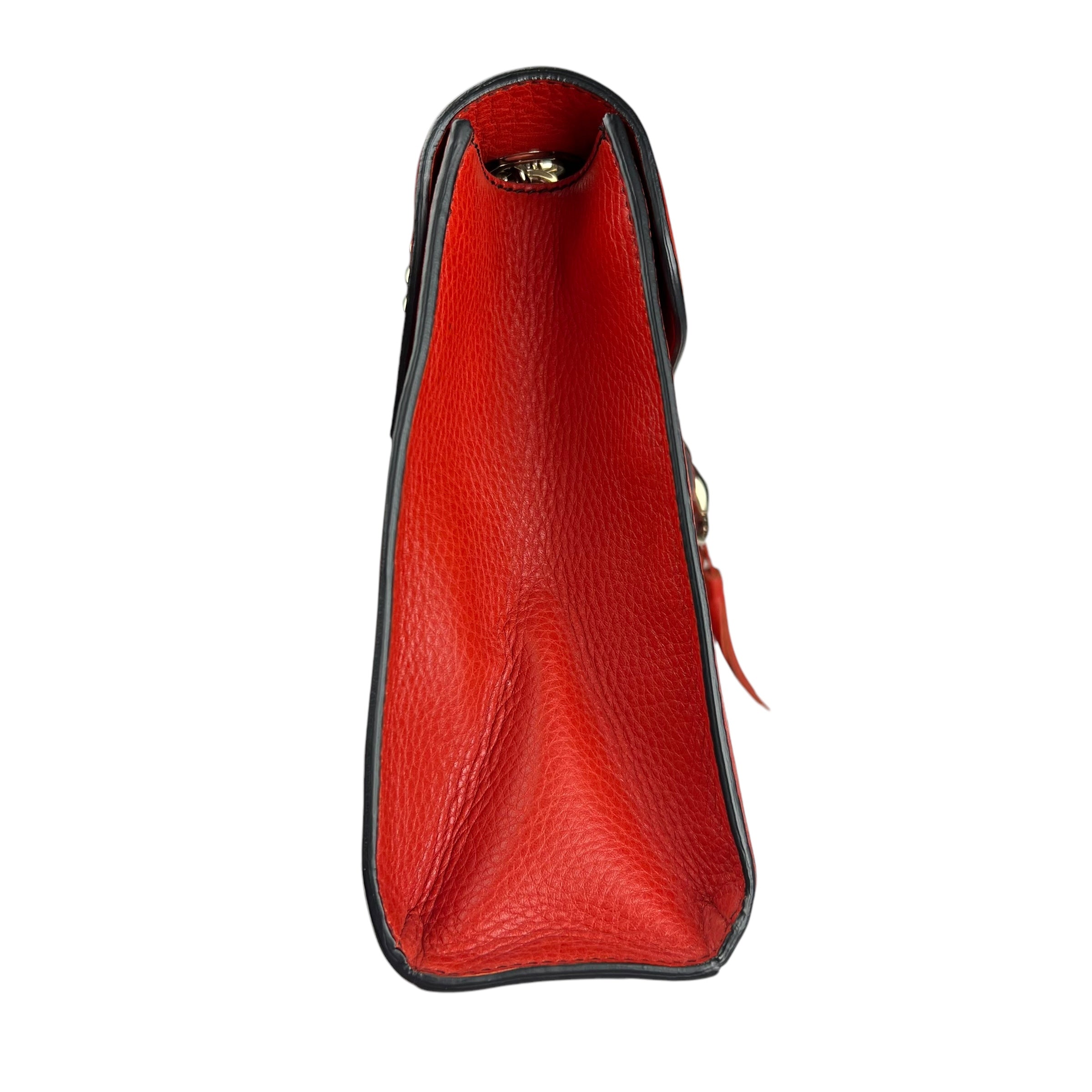 Pre-owned Gucci GG ssima Red Emily Leather Chain Shoulder Bag shoulder bag