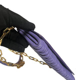 Pre-owned miu-miu-purple-matelasse-leather-flap-crossbody-bag-front