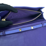 Pre-owned miu-miu-purple-matelasse-leather-flap-crossbody-bag-front