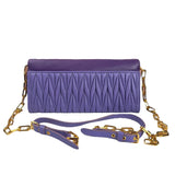 Pre-owned miu-miu-purple-matelasse-leather-flap-crossbody-bag-front