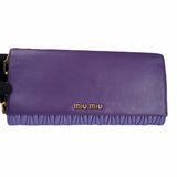 Pre-owned miu-miu-purple-matelasse-leather-flap-crossbody-bag-front