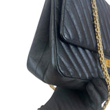 Pre-owned chanel-classic-timeless-2-55-black-caviar-leather-gold-hardware-bag-front