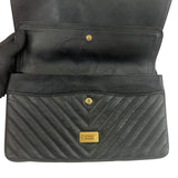Pre-owned chanel-classic-timeless-2-55-black-caviar-leather-gold-hardware-bag-front