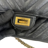 Pre-owned chanel-classic-timeless-2-55-black-caviar-leather-gold-hardware-bag-front