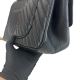 Pre-owned chanel-classic-timeless-2-55-black-caviar-leather-gold-hardware-bag-front