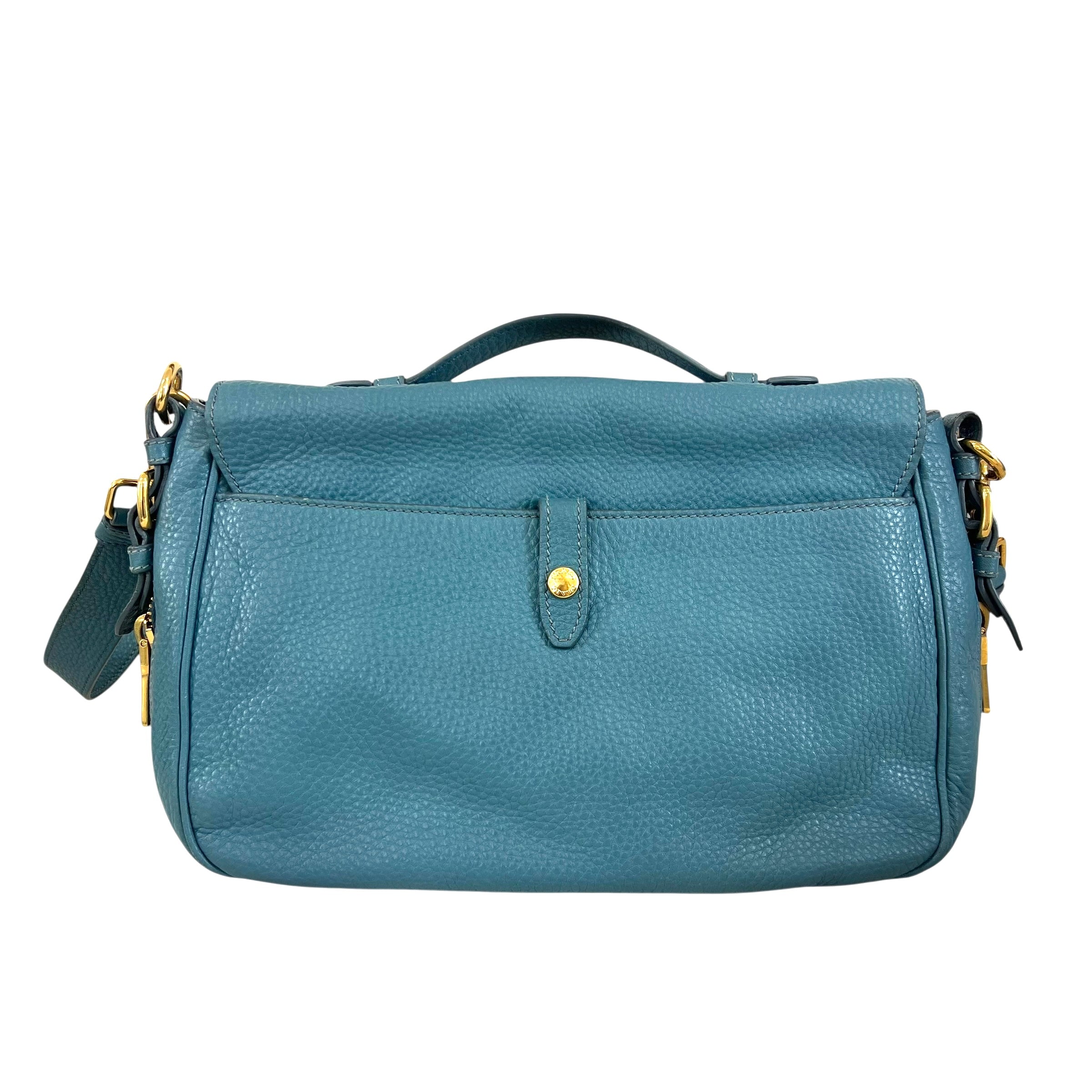 Pre-owned prada-vitello-daino-push-lock-messenger-bag