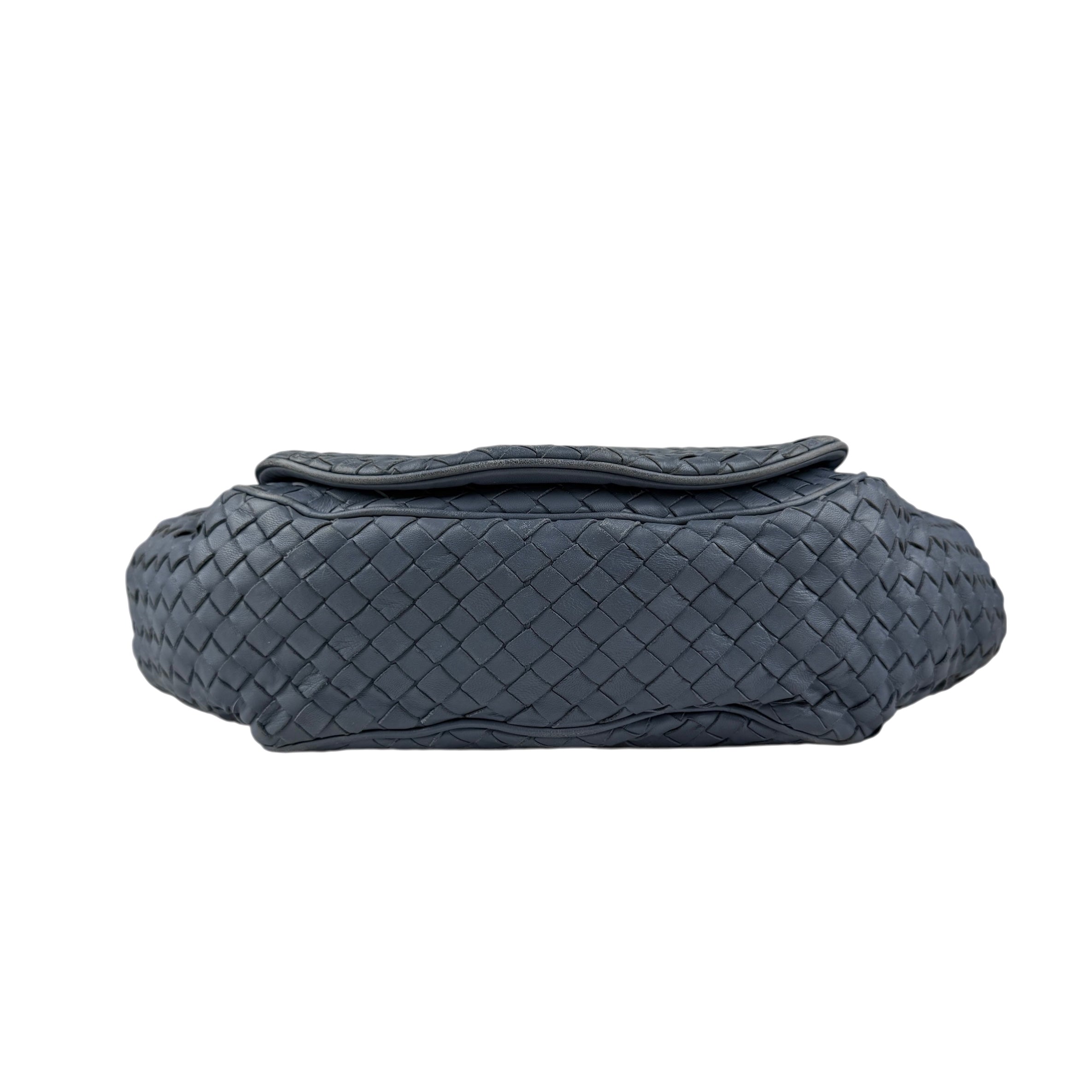 Pre-owned bottega veneta intrecciato flap crossbody front