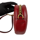 Pre-owned gucci-gg-marmont-round-leather-crossbody-bag