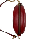 Pre-owned gucci-gg-marmont-round-leather-crossbody-bag