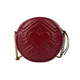Pre-owned gucci-gg-marmont-round-leather-crossbody-bag