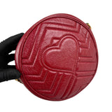 Pre-owned gucci-gg-marmont-round-leather-crossbody-bag