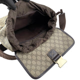 Pre-owned gucci-single-buckle-backpack-gg-supreme-canvas-brown