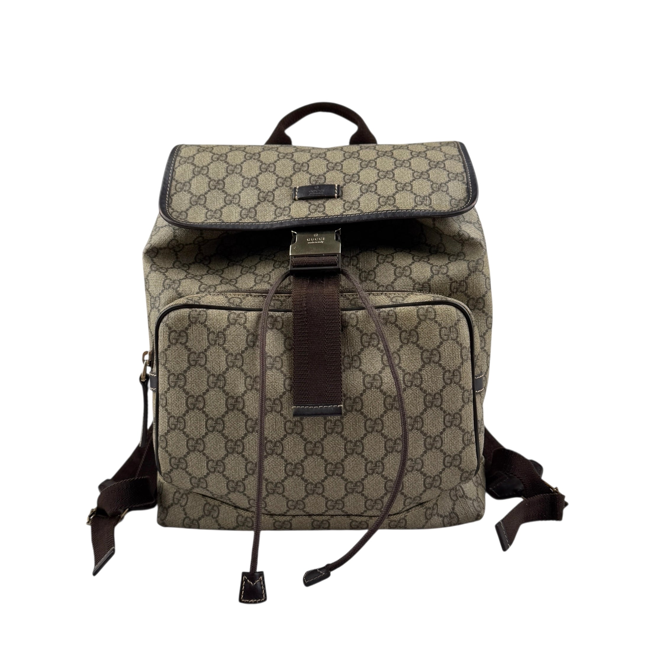 gucci-single-buckle-backpack-gg-supreme-canvas-brown