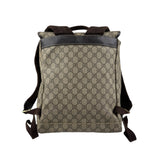 Pre-owned gucci-single-buckle-backpack-gg-supreme-canvas-brown