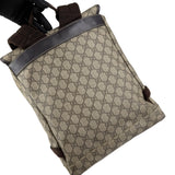 Pre-owned gucci-single-buckle-backpack-gg-supreme-canvas-brown