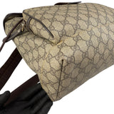 Pre-owned gucci-single-buckle-backpack-gg-supreme-canvas-brown
