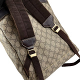 Pre-owned gucci-single-buckle-backpack-gg-supreme-canvas-brown