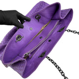 Pre-owned bottega veneta intrecciato purple tote bag front