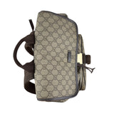 Pre-owned gucci-single-buckle-backpack-gg-supreme-canvas-brown