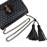 Gucci Black Studded Leather Miss Bamboo Shoulder Bag