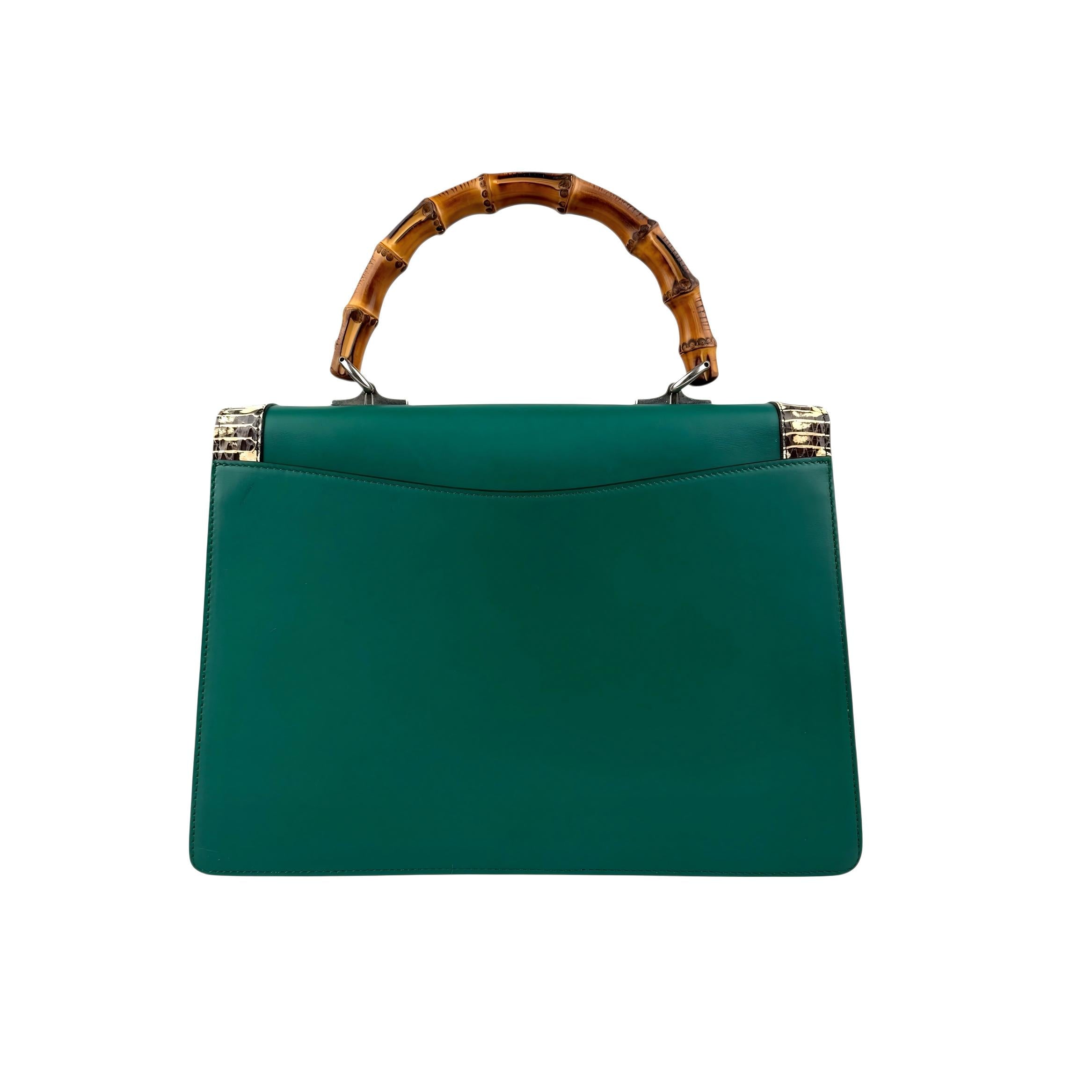 Pre-owned Gucci Dionysus Bamboo leather handbag back view