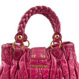 Pre-owned miu miu matelasse two-handle shoulder bag front