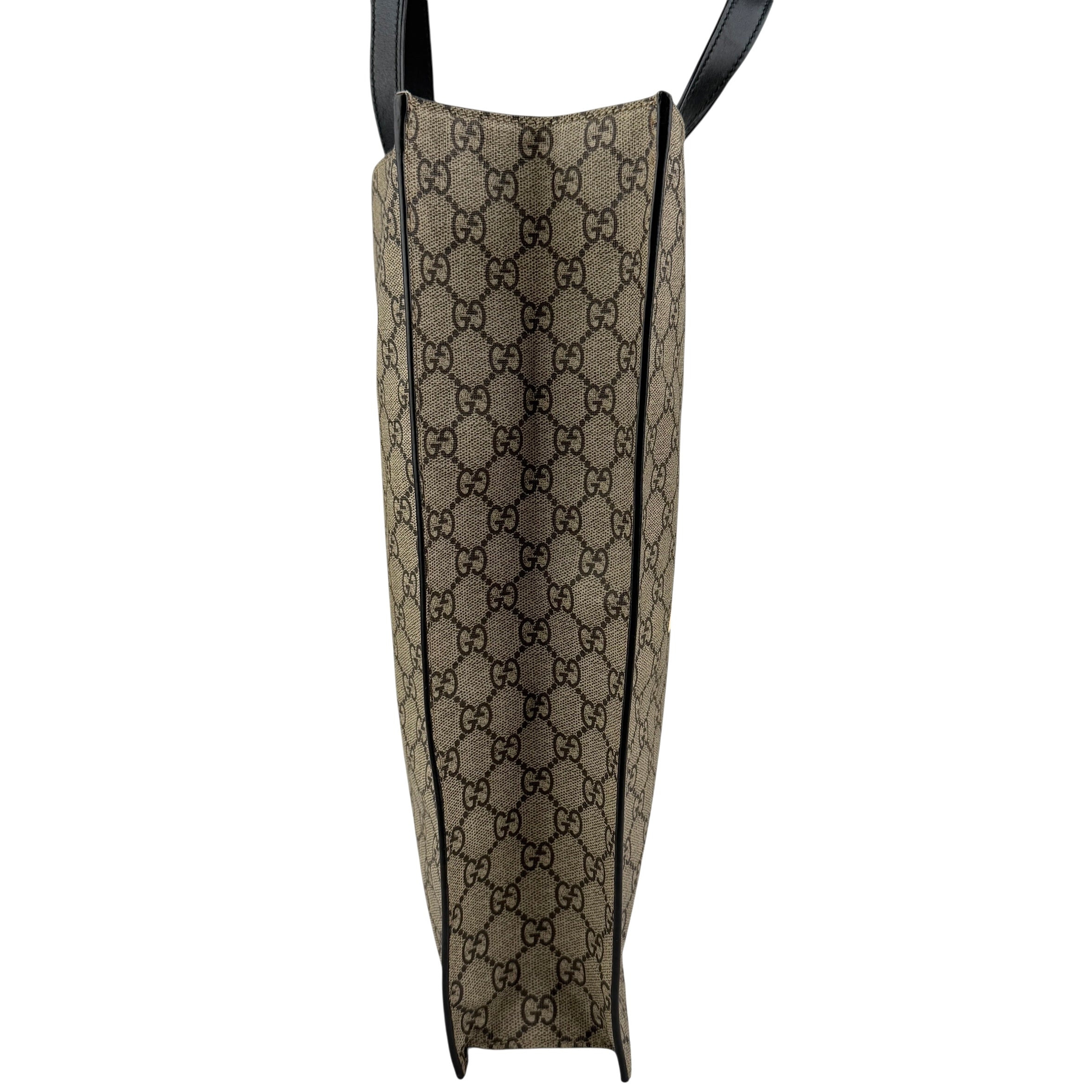 Pre-owned gucci-handbag-shoulder-bag-bee-print-brown-black