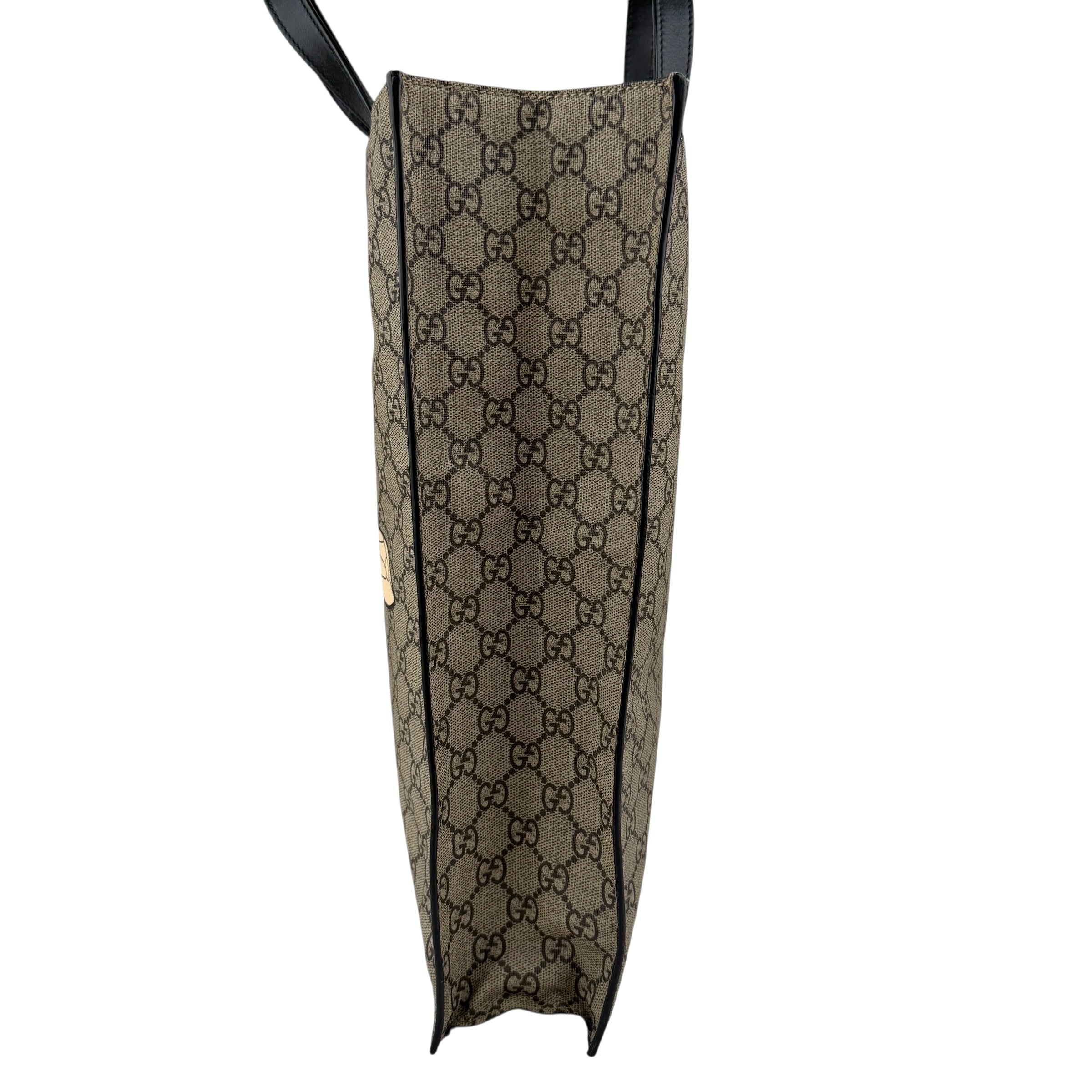 Pre-owned gucci-handbag-shoulder-bag-bee-print-brown-black