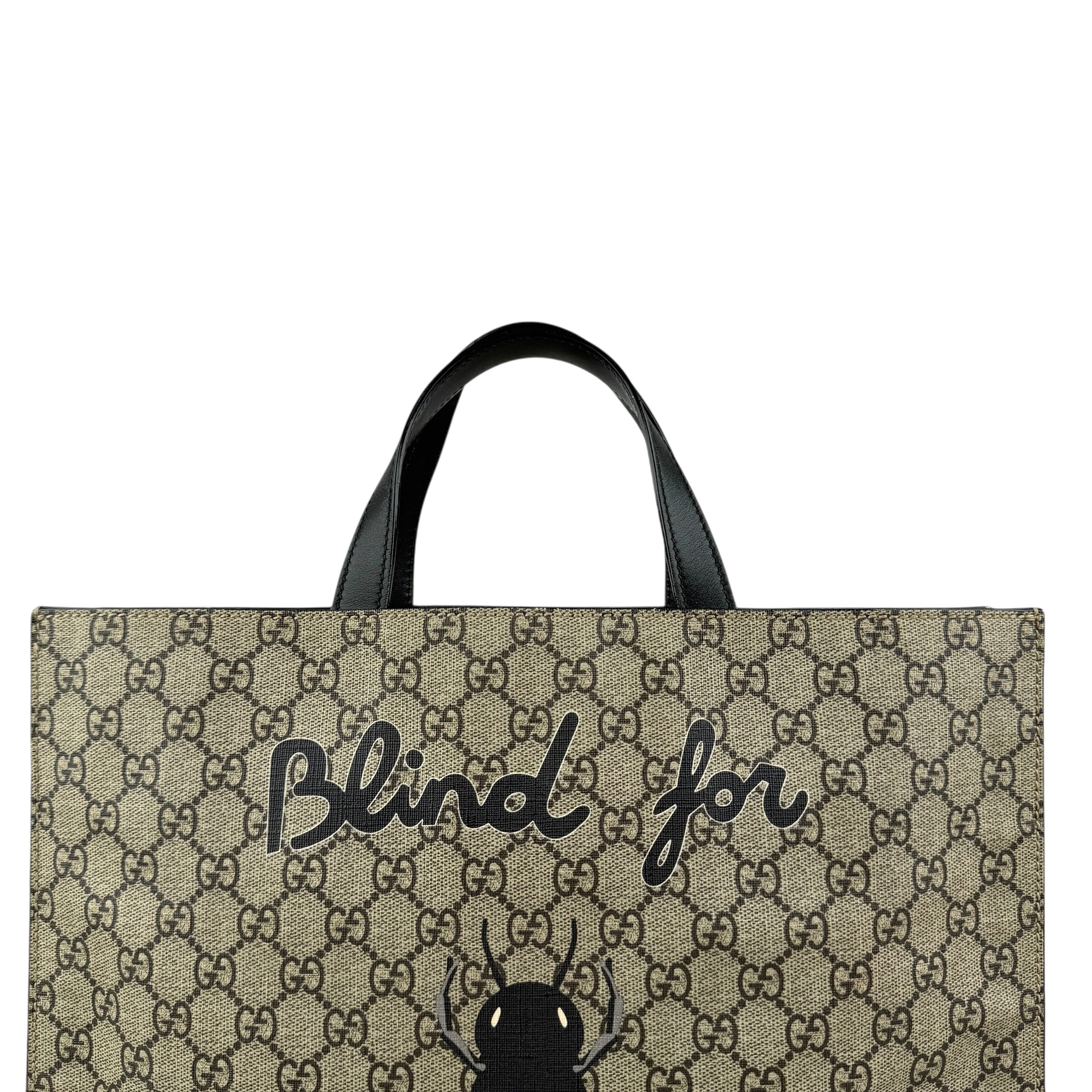 Pre-owned gucci-handbag-shoulder-bag-bee-print-brown-black