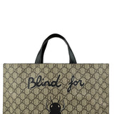 Pre-owned gucci-handbag-shoulder-bag-bee-print-brown-black