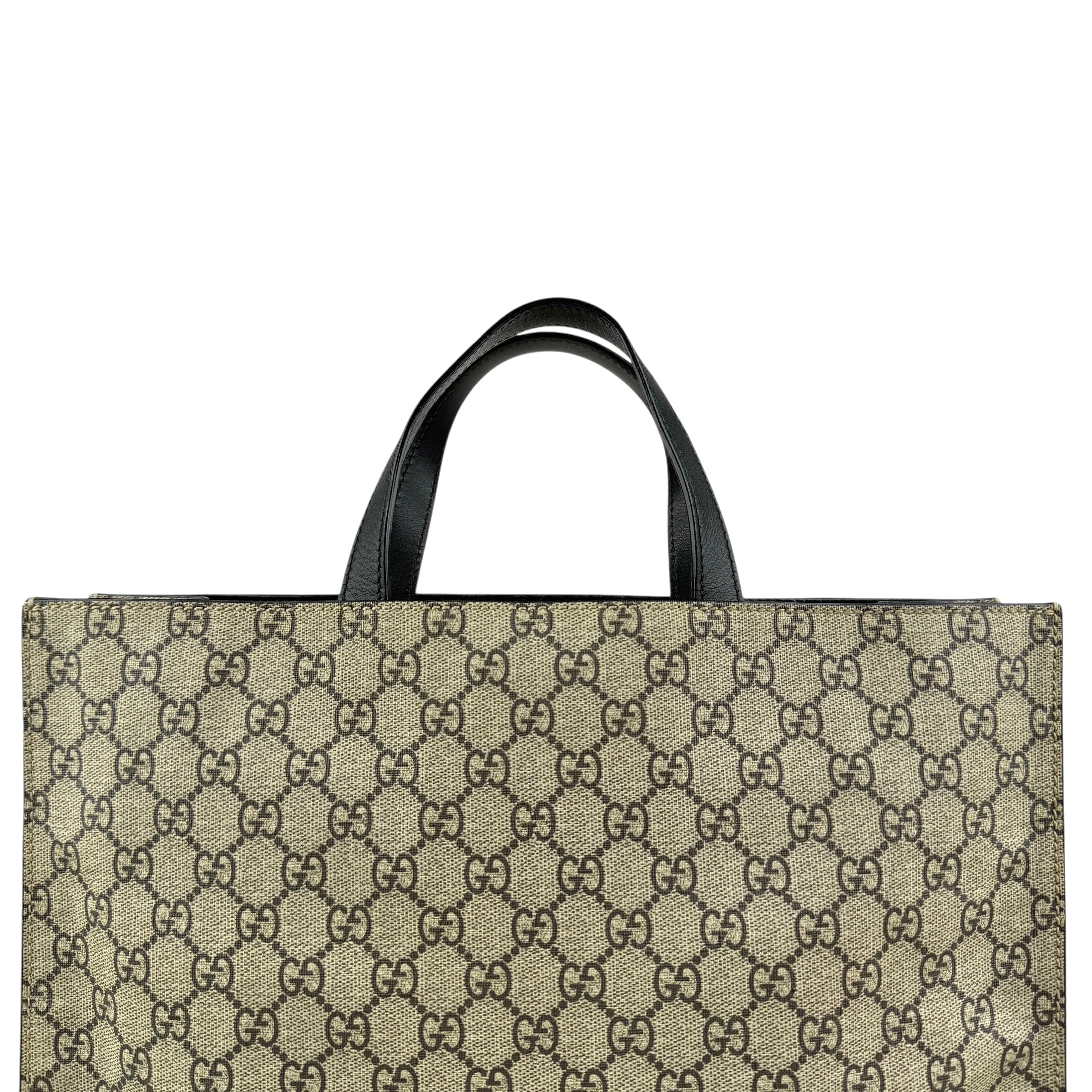 Pre-owned gucci-handbag-shoulder-bag-bee-print-brown-black