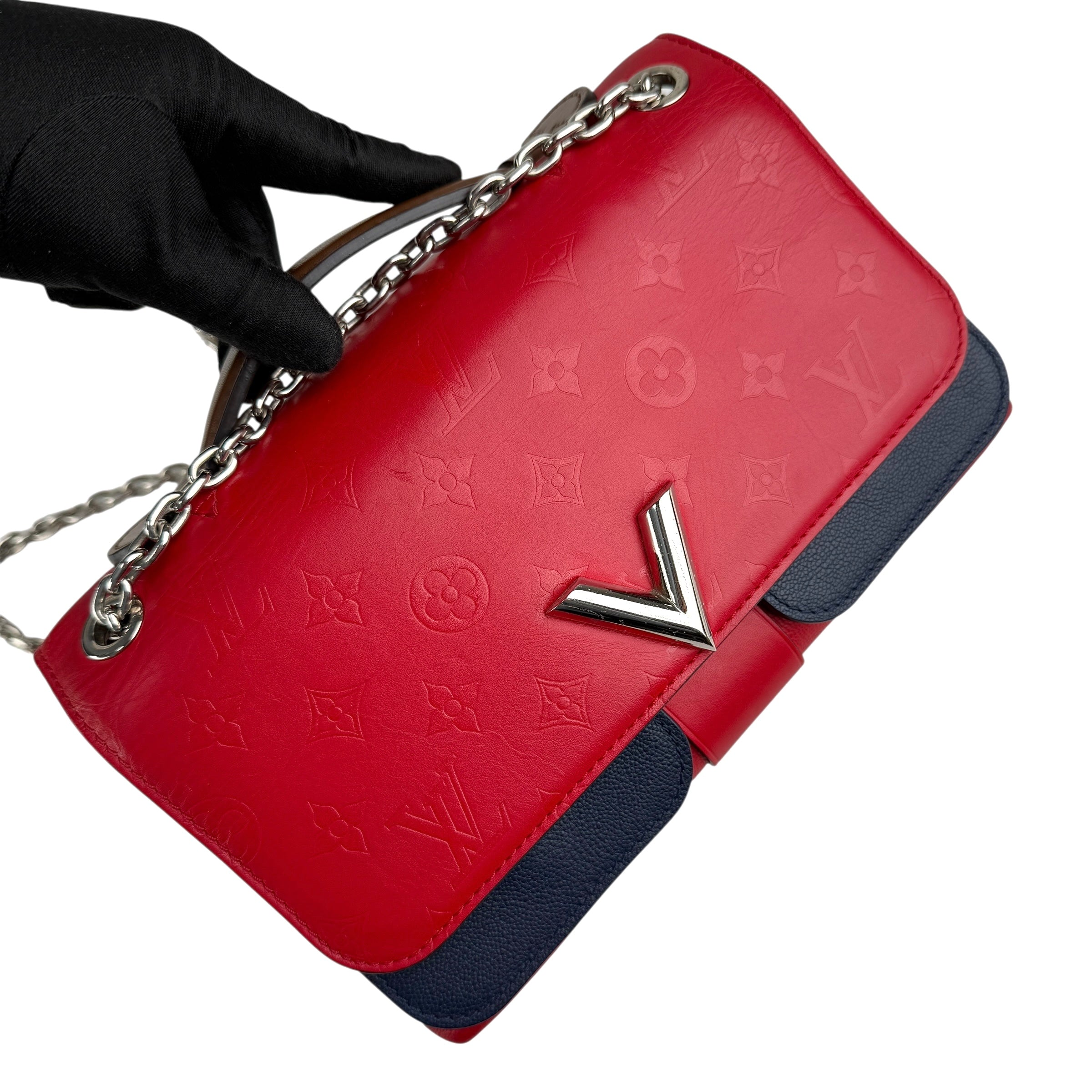 Pre-owned louis-vuitton-rubis-blue-monogram-leather-very-chain-bag