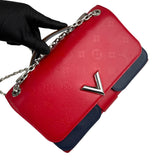 Pre-owned louis-vuitton-rubis-blue-monogram-leather-very-chain-bag