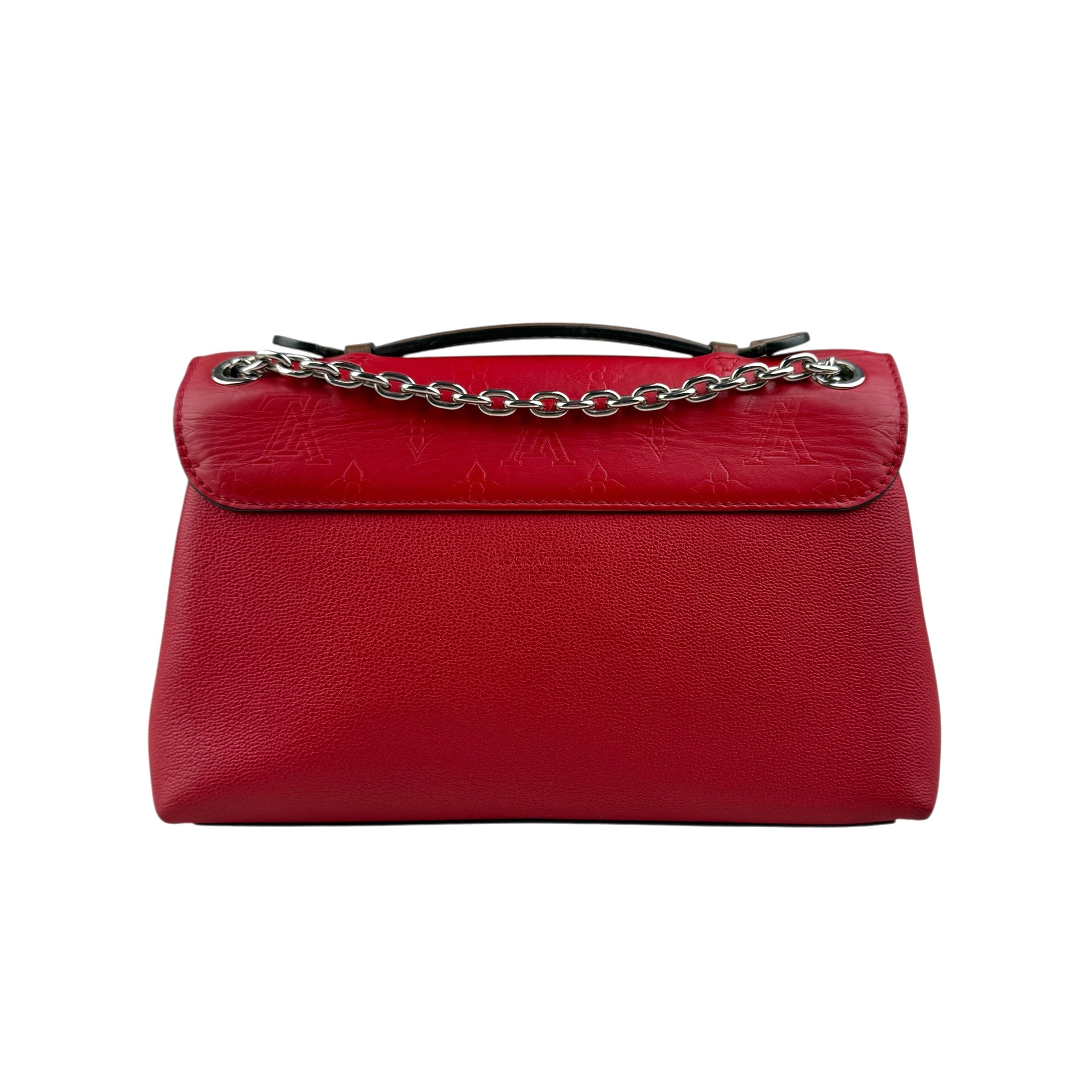 Pre-owned louis-vuitton-rubis-blue-monogram-leather-very-chain-bag back view