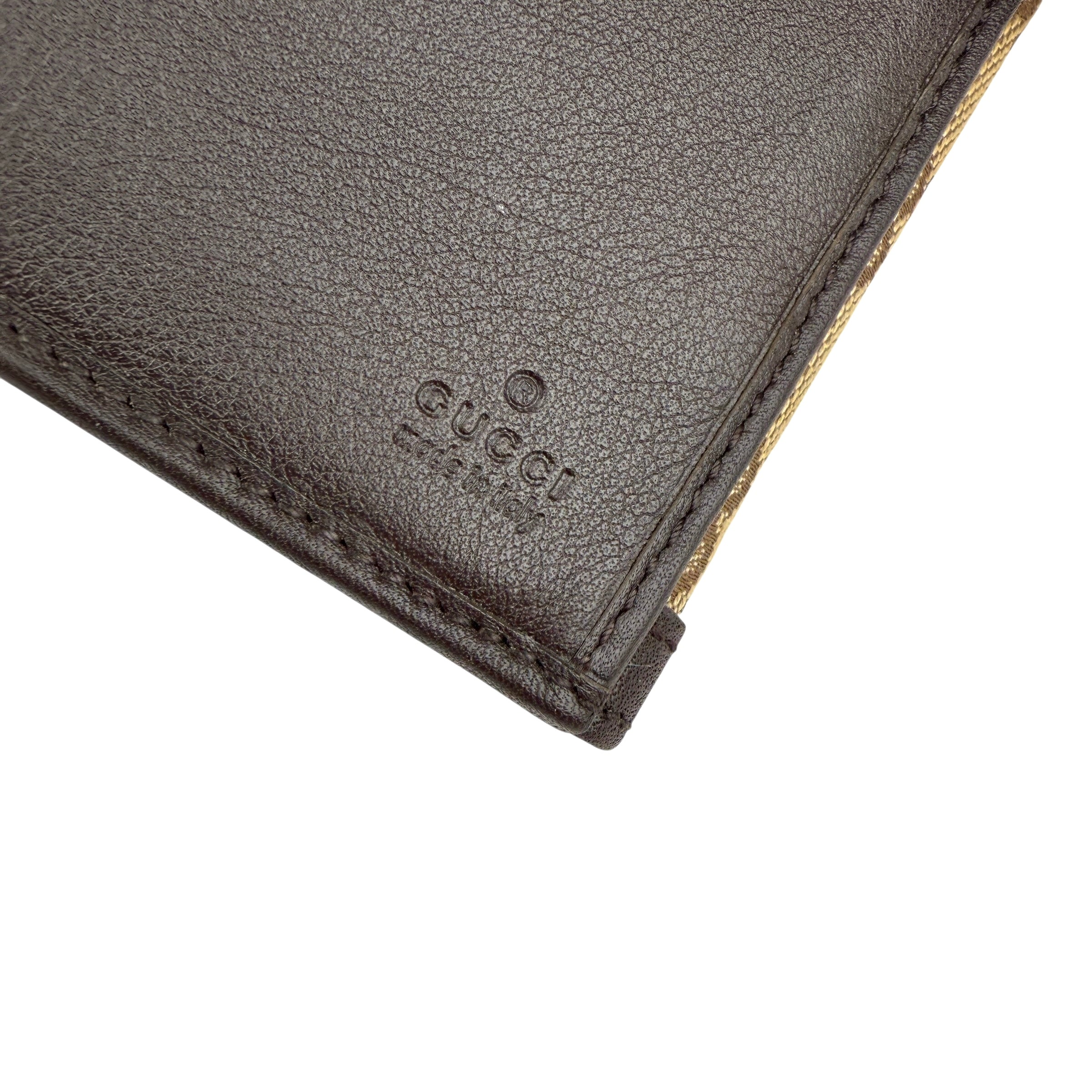 Pre-owned gucci-beige-brown-gg-canvas-leather-wallet