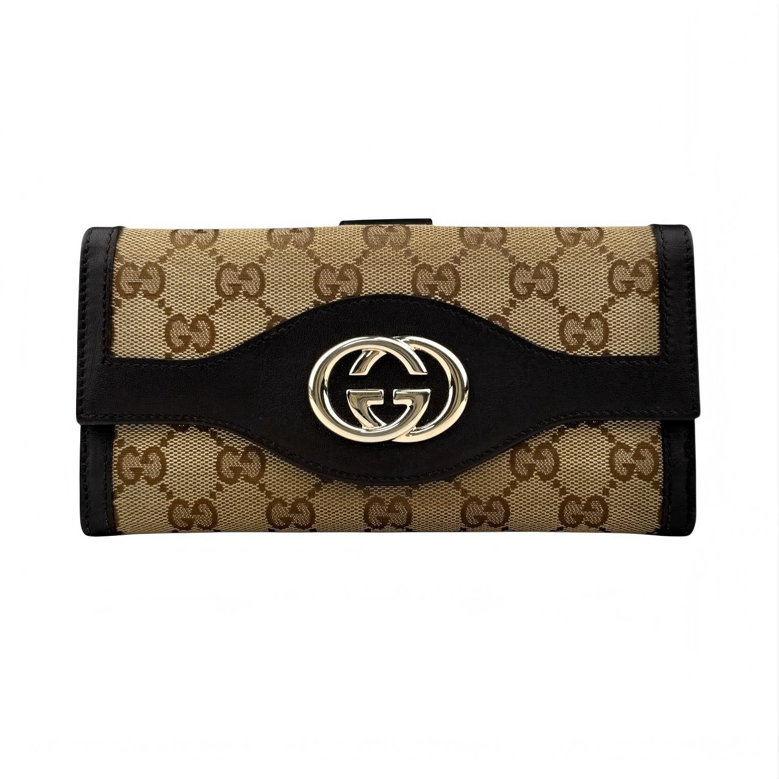gucci-beige-brown-gg-canvas-leather-wallet