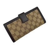 Pre-owned gucci-beige-brown-gg-canvas-leather-wallet