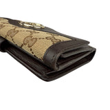 Pre-owned gucci-beige-brown-gg-canvas-leather-wallet