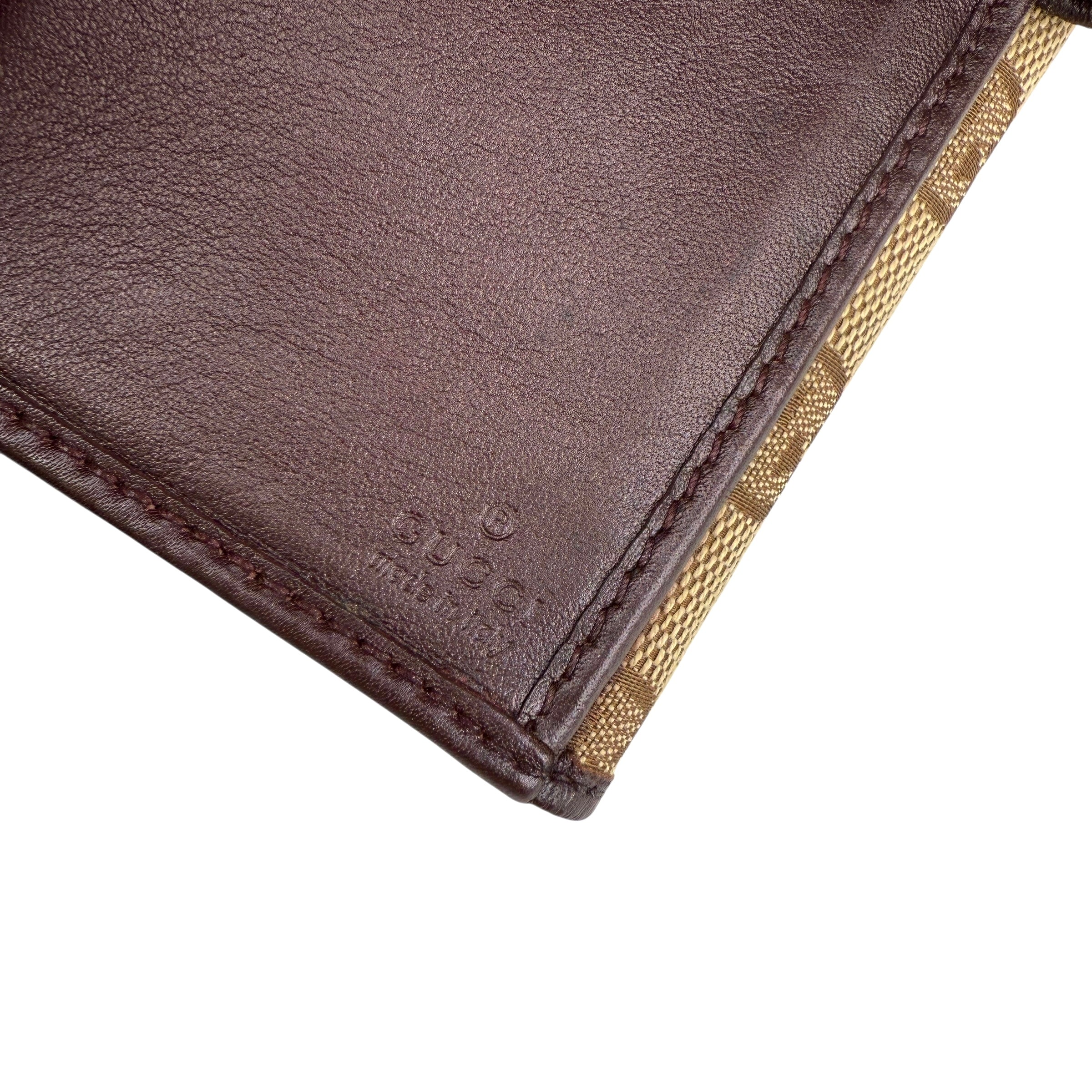 Pre-owned gucci-lovely-brown-canvas-leather-long-wallet