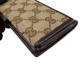 Pre-owned gucci-lovely-brown-canvas-leather-long-wallet