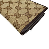 Pre-owned gucci-lovely-brown-canvas-leather-long-wallet