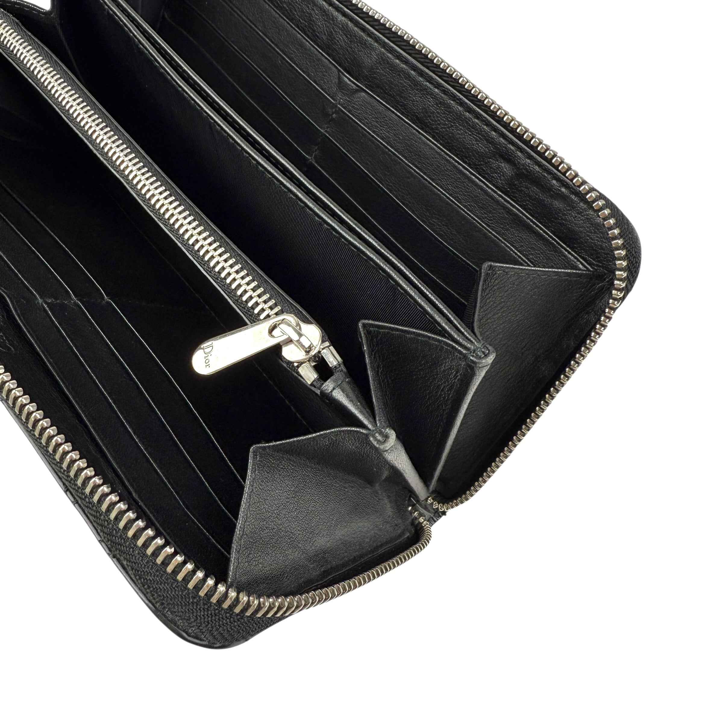 Dior Cannage Patent Lady Dior Wallet Black