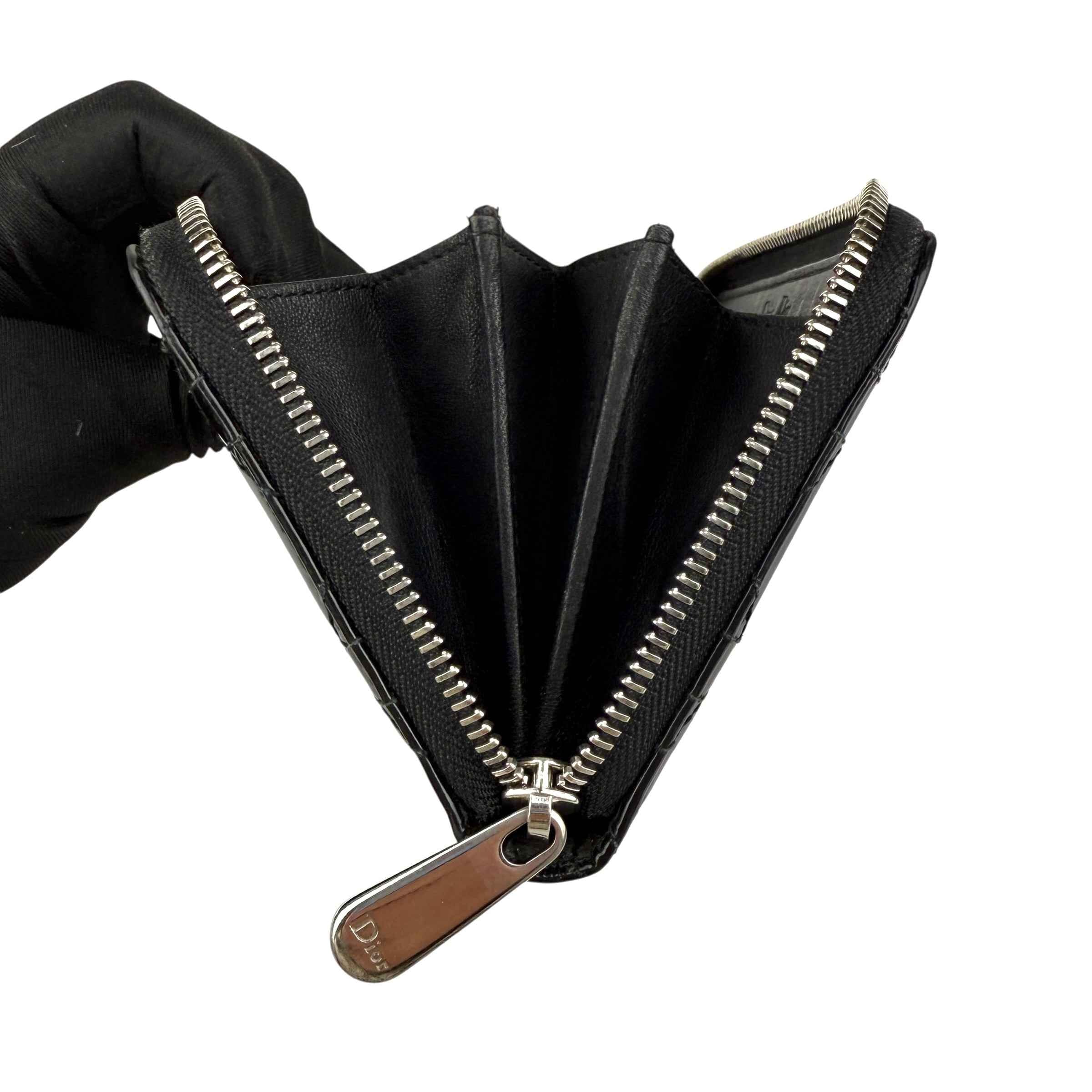 Dior Cannage Patent Lady Dior Wallet Black