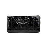 Dior Cannage Patent Lady Dior Wallet Black